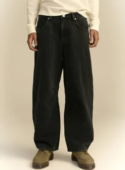 Washed heavy 5-pocket pant