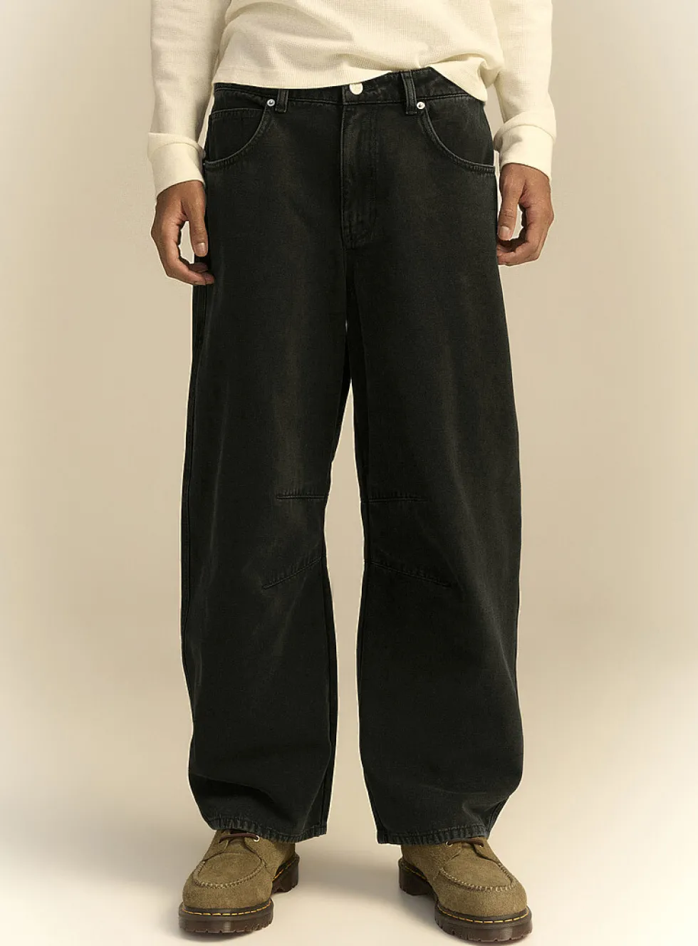 Washed heavy 5-pocket pant