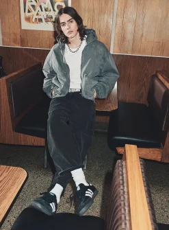 Washed heavy 5-pocket pant