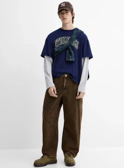 Washed heavy 5-pocket pant