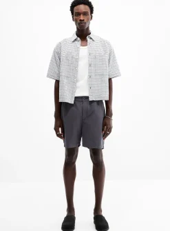 Washed recycled cotton deck short