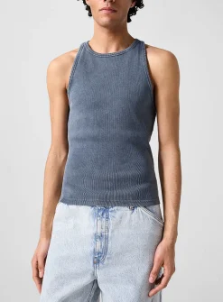 Washed ribbed tank