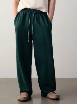 Washed wide-leg sweatpant