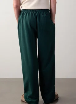Washed wide-leg sweatpant