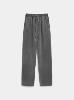 Washed wide-leg sweatpant