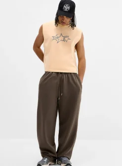 Washed wide-leg sweatpant