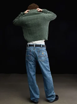 Washed work jean