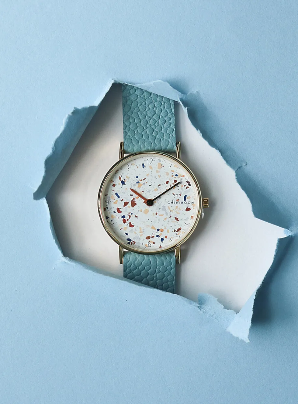 Watch with 36 mm terrazzo case