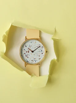 Watch with 36 mm terrazzo case