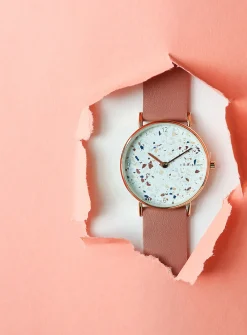 Watch with 36 mm terrazzo case
