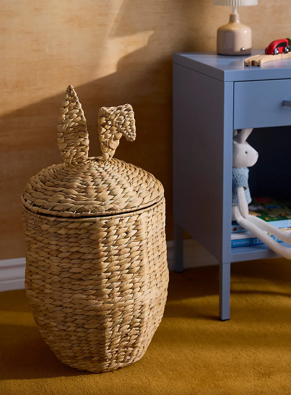 Water hyacinth bunny storage basket