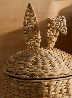 Water hyacinth bunny storage basket