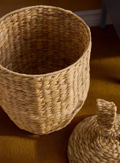 Water hyacinth bunny storage basket