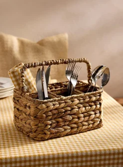 Water hyacinth utensil holder basket