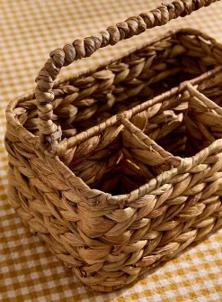 Water hyacinth utensil holder basket
