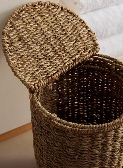 Water hyacinth wastebasket