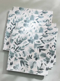 Watercolour blue flowers paper napkins