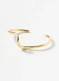 Wave open rigid bracelet