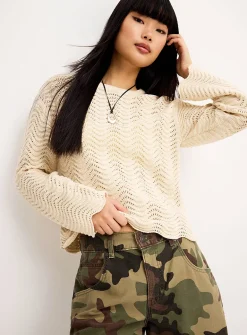 Waves striped crocheted sweater
