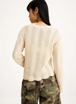 Waves striped crocheted sweater