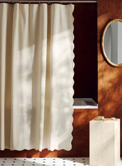 Wavy edge shower curtain