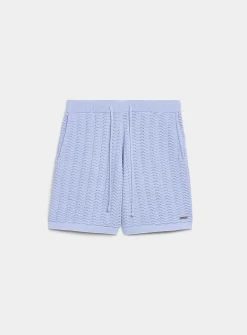 Wavy openwork knit short