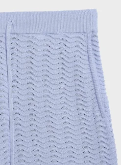 Wavy openwork knit short