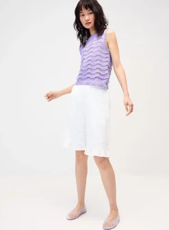Wavy ribbing sweater vest