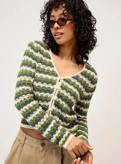 Wavy-striped cardigan