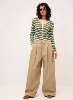 Wavy-striped cardigan