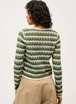 Wavy-striped cardigan