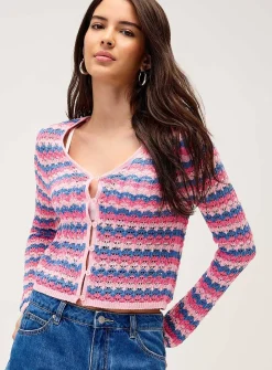 Wavy-striped cardigan