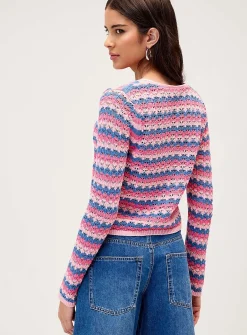 Wavy-striped cardigan