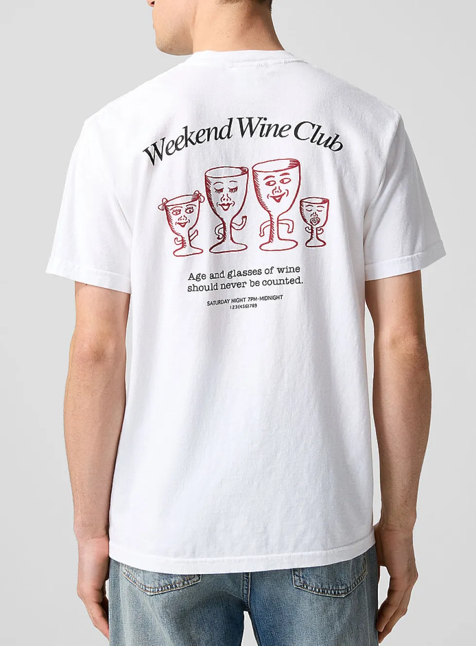 Weekend Wine Club printed T-shirt