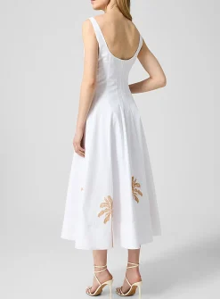 Wells embroidered poplin dress