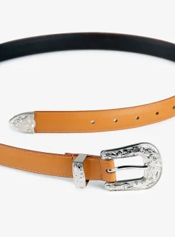 Western buckle leather belt