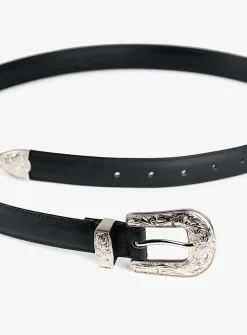 Western buckle leather belt