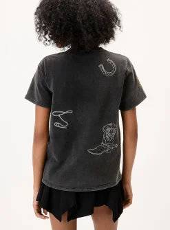 Western embroidery loose T-shirt