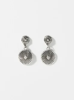 Western medallion earrings