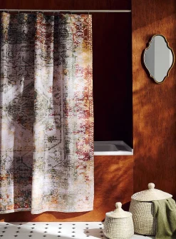Western tapestry shower curtain
