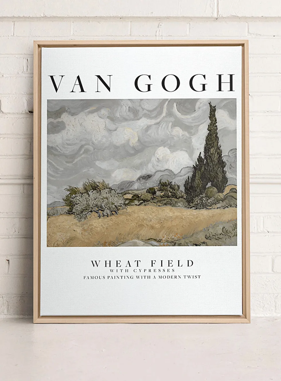 Wheat Field with Cypresses art print