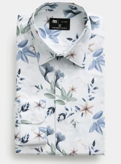 White background floral shirt
