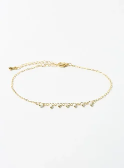White bead ankle chain