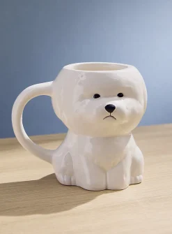 White dog mug