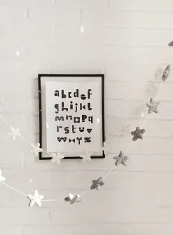 White felt starry garland