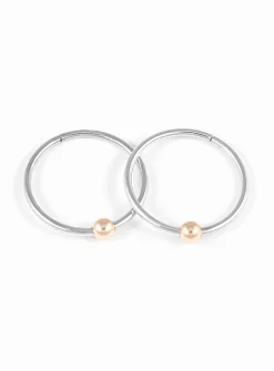 White gold sleeper hoop earrings