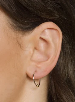 White gold sleeper hoop earrings