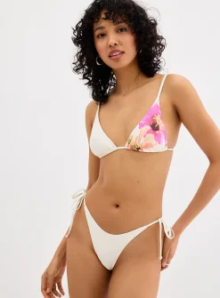 White hibiscus string cheeky bottom