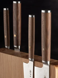 White oak magnetic knife block