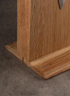 White oak magnetic knife block